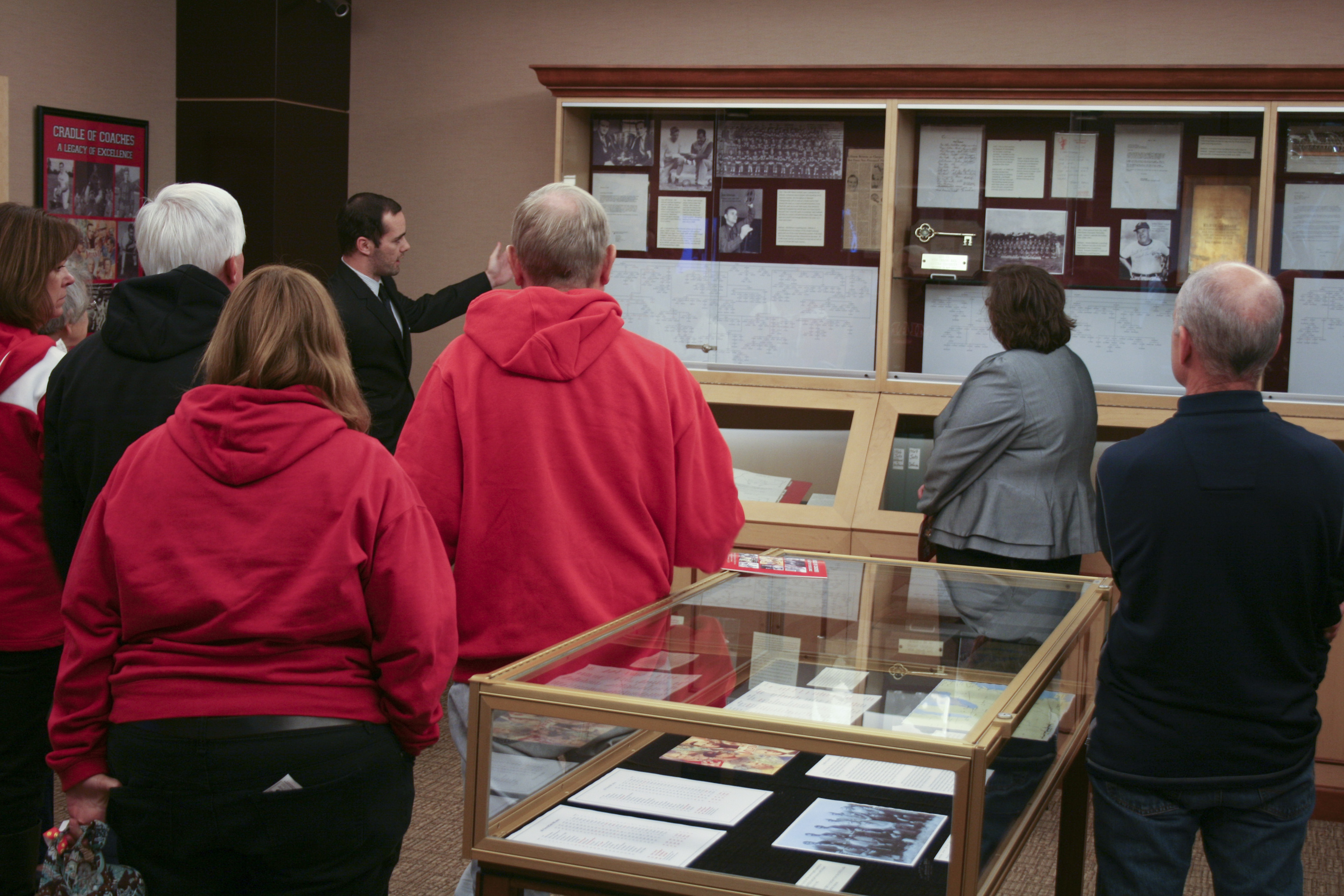 John Cooper giving a tour of the exhibit